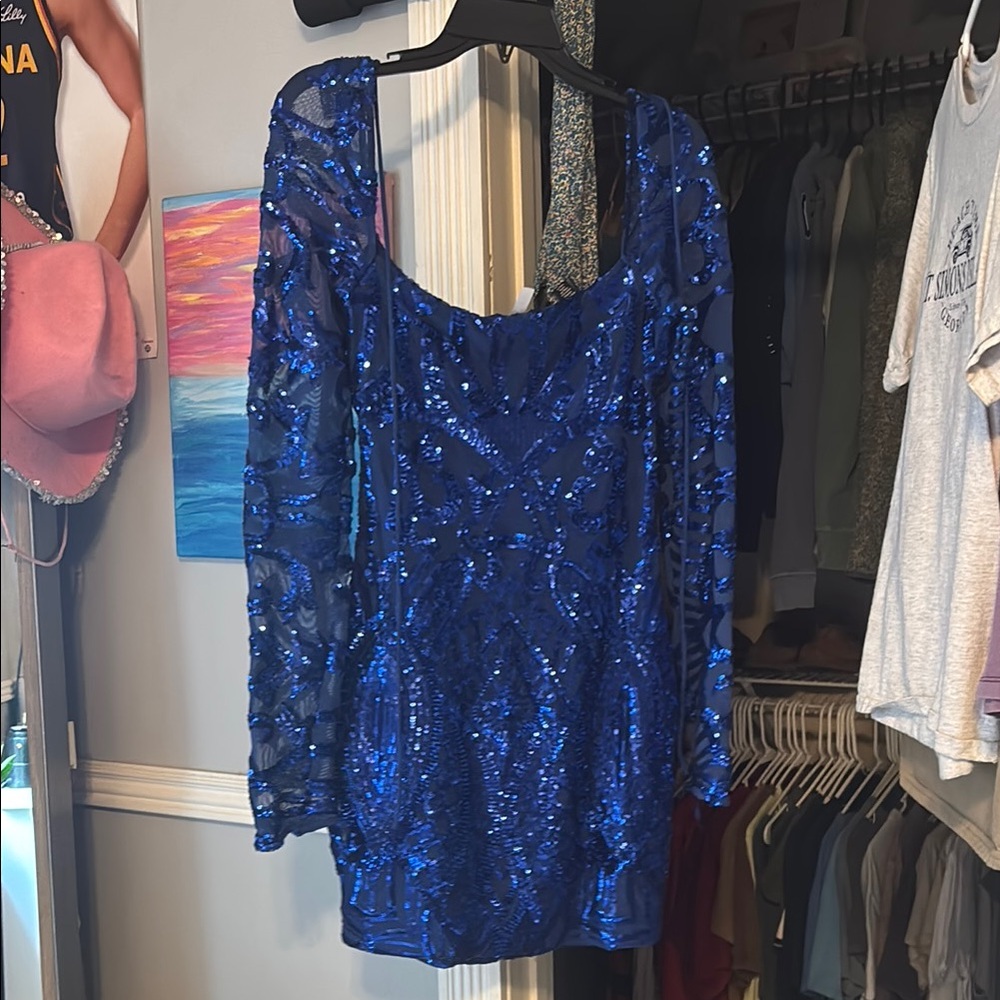 Lucy in the Sky Royal Blue Sequin Dress